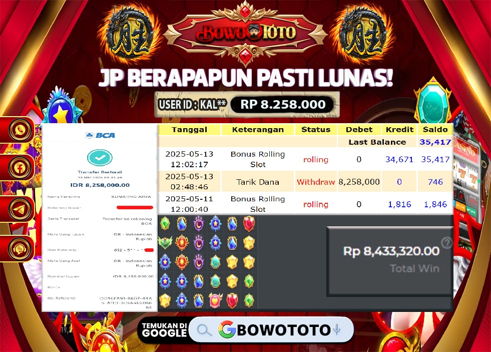 🎯 MAXWIN!! MENANG BESAR DI PERMAINAN PRINCES!!! BOWOTOTO BAYAR LUNAS RP 8.258.000!! 💸