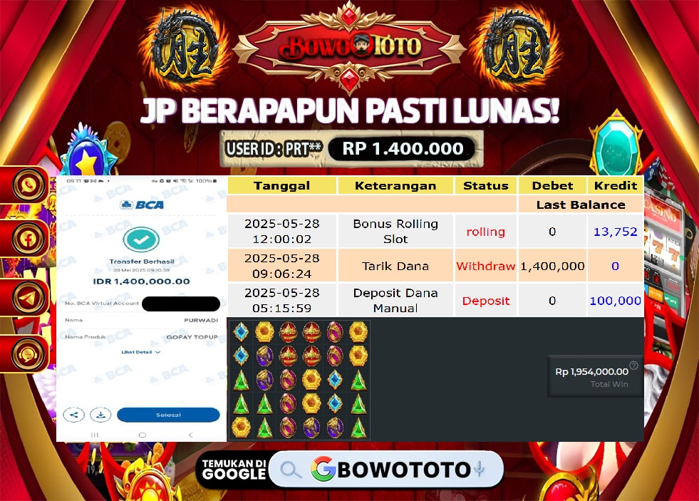 🎯 MAXWIN!! MENANG BESAR DI PERMAINAN GATES OFF OLYMPUS!!! BOWOTOTO BAYAR LUNAS RP 1.400.000!! 💸