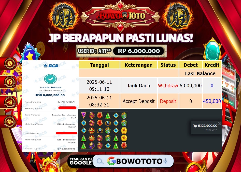 🎯 MAXWIN!! MENANG BESAR DI PERMAINAN GATES OFF OLYMPUS!!! BOWOTOTO BAYAR LUNAS RP 6.000.000!! 💸