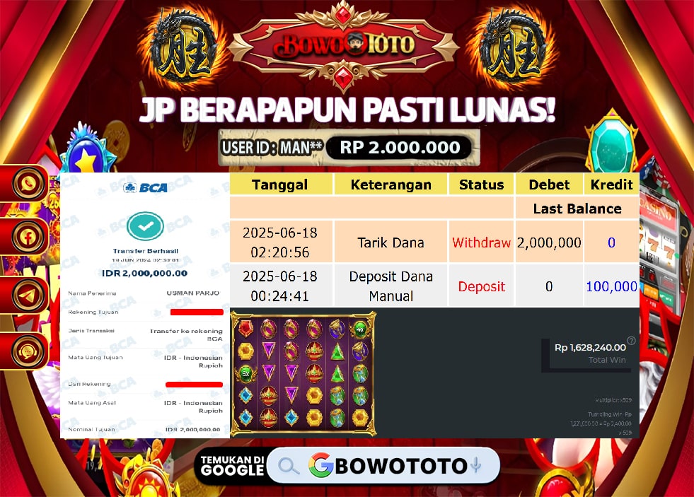 🎯 MAXWIN!! MENANG BESAR DI PERMAINAN GATES OFF OLYMPUS!!! BOWOTOTO BAYAR LUNAS RP 2.000.000!! 💸